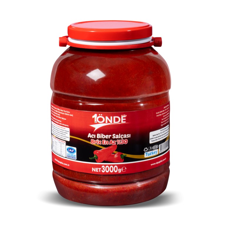 1Önde 3000 gr Pet Jar Hot Pepper Paste